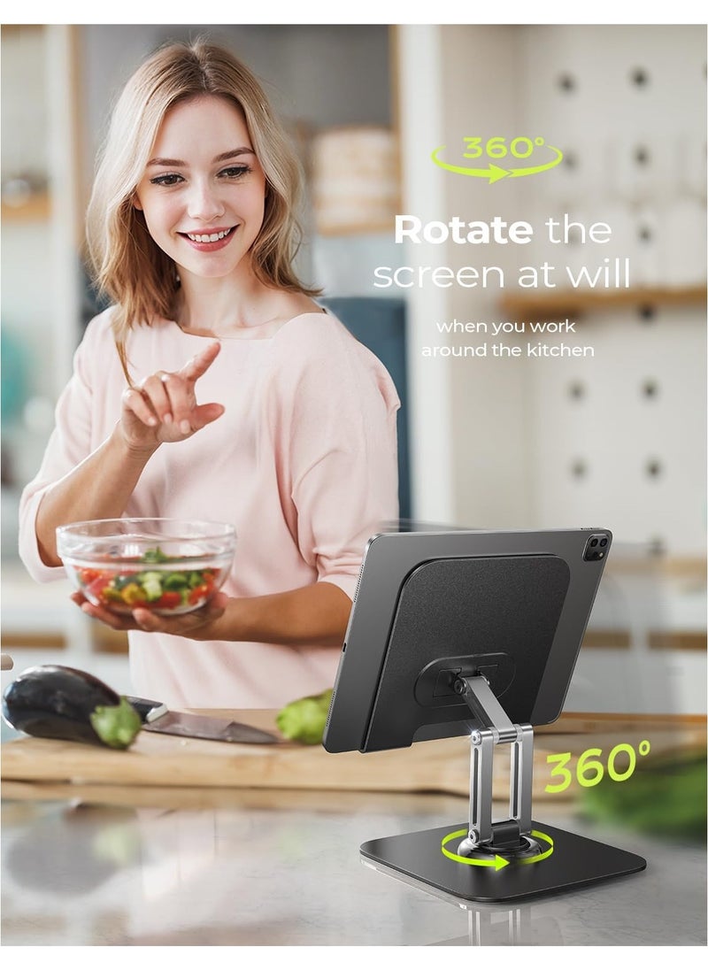 NNEWVANTE - Stand for iPad 360° Adjustable Tablet Stand Foldable Desktop Stand for iPad Swivel Portable Monitor Stand for 2024 iPad Accessories Tablet/PS/Switch Others - Image 1
