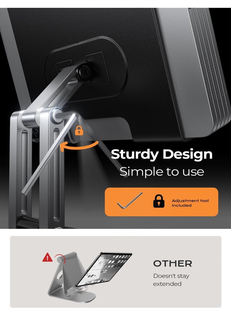 NNEWVANTE - Stand for iPad 360° Adjustable Tablet Stand Foldable Desktop Stand for iPad Swivel Portable Monitor Stand for 2024 iPad Accessories Tablet/PS/Switch Others - Image 1