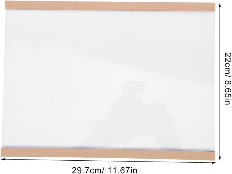 Magnetic Poster Frame A4 Horizontal Pine Wood Photo Frame 297x210mm Frameless Acrylic Display Board for Wall Hanging Certificates and Artwork Showcase - Image 2