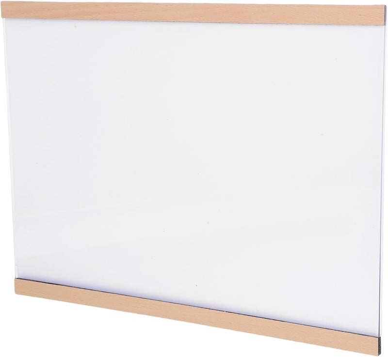 Magnetic Poster Frame A4 Horizontal Pine Wood Photo Frame 297x210mm Frameless Acrylic Display Board for Wall Hanging Certificates and Artwork Showcase - Image 1