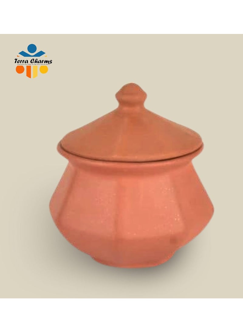 Terra Charms - Terra Charms Clay Pot for Making Cooking Serving Dahi Bhalla Clay Handi for Kitchen Safe Lightweight Durable Clay Dahi Handi Brown Colour 1800ml Pack of 1 - Image 1
