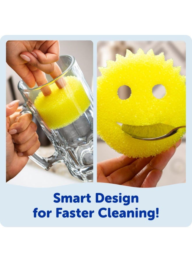Scrub Daddy Sponge Set - Colors - Scratch-Free Sponges for Dishes and Home, Odor Resistant, Soft in Warm Water, Firm in Cold, Deep Cleaning, Dishwasher Safe, Multi-use, Functional, Ergonomic, 3ct - Image 3