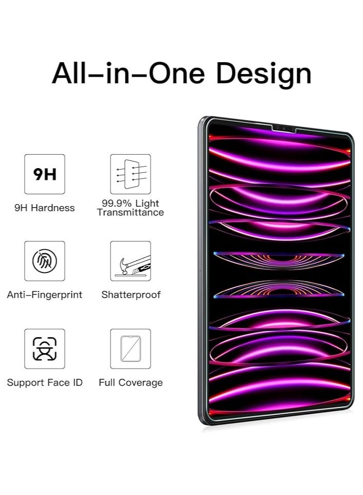 Jetech Screen Protector for iPad Pro 12.9-Inch, 2022/2021/2020 (6th/5th/4th Generation) with Camera Lens Protector, Tempered Glass Film HD Anti-Scratch, Support Pencil & Face ID, 2-Pack Each - Image 4