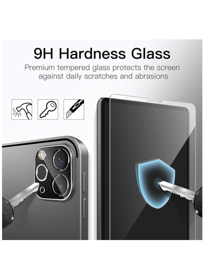Jetech Screen Protector for iPad Pro 12.9-Inch, 2022/2021/2020 (6th/5th/4th Generation) with Camera Lens Protector, Tempered Glass Film HD Anti-Scratch, Support Pencil & Face ID, 2-Pack Each - Image 3