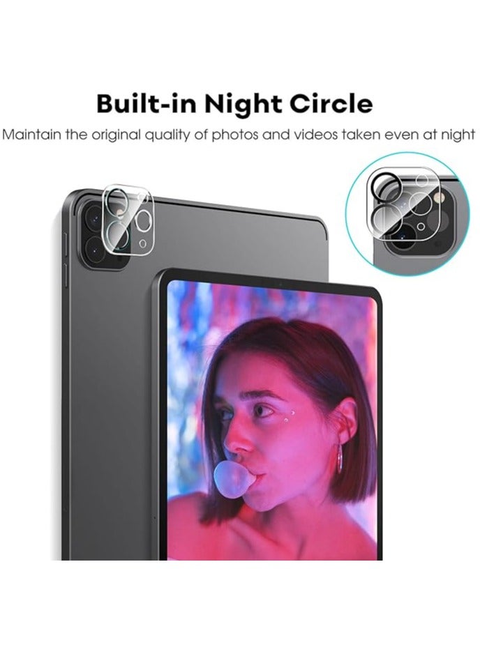 Jetech Screen Protector for iPad Pro 12.9-Inch, 2022/2021/2020 (6th/5th/4th Generation) with Camera Lens Protector, Tempered Glass Film HD Anti-Scratch, Support Pencil & Face ID, 2-Pack Each - Image 2