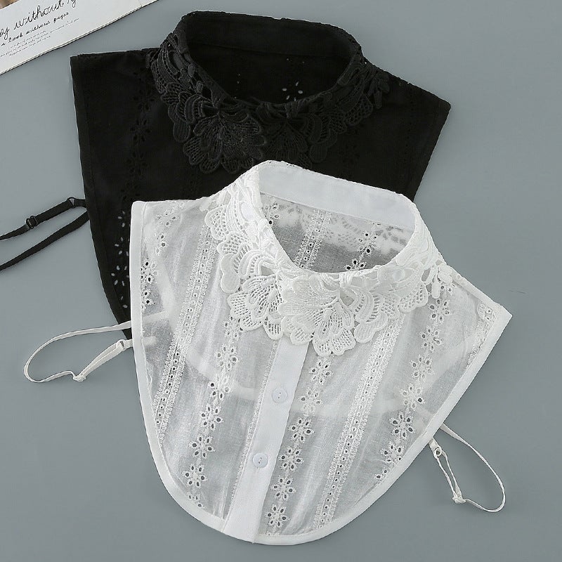 Fake Collar Women''s All-match Jacquard Pure Cotton Fake Collar Korean Style Simple Inner Base Shirt Autumn Winter Spring High-end Fake Collar - Image 1