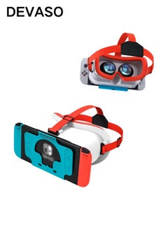 ديفاسو سماعة رأس DEVASO VR متوافقة مع Nintendo Switch وNintendo Switch OLED، تمت ترقيتها بعدسات ثلاثية الأبعاد قابلة للتعديل، نظارات الواقع الافتراضي لجهاز Nintendo Switch/OLED، مجموعة Switch VR  - Image 1