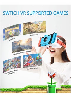 ديفاسو سماعة رأس DEVASO VR متوافقة مع Nintendo Switch وNintendo Switch OLED، تمت ترقيتها بعدسات ثلاثية الأبعاد قابلة للتعديل، نظارات الواقع الافتراضي لجهاز Nintendo Switch/OLED، مجموعة Switch VR  - Image 4