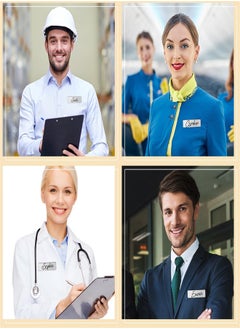 Excefore EXCEFORE، 25 قطعة من شارة اسم فارغة، دبوس بزوايا مستديرة فضية مصقولة مقاس 1 × 3 بوصات، شارة اسم فارغة DIY لموظفي المكاتب والطلاب، لوحة اسم مخصصة  - Image 5