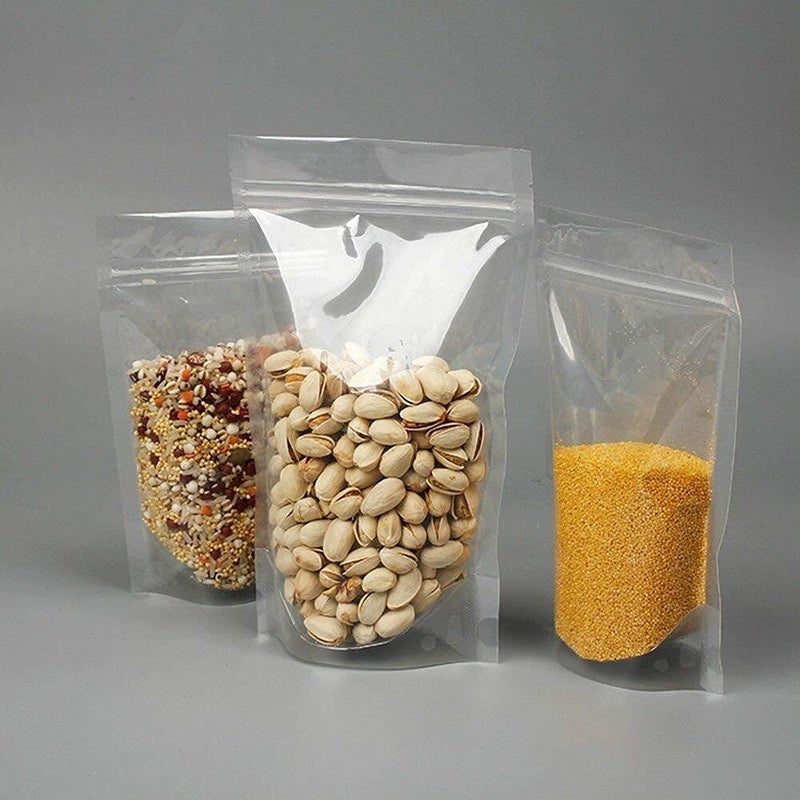 Deera DEERA Stand Up Ziplock Reusable Airtight Polyester Storage Pouch Clear105mmX210mmPack of 50  - Image 4