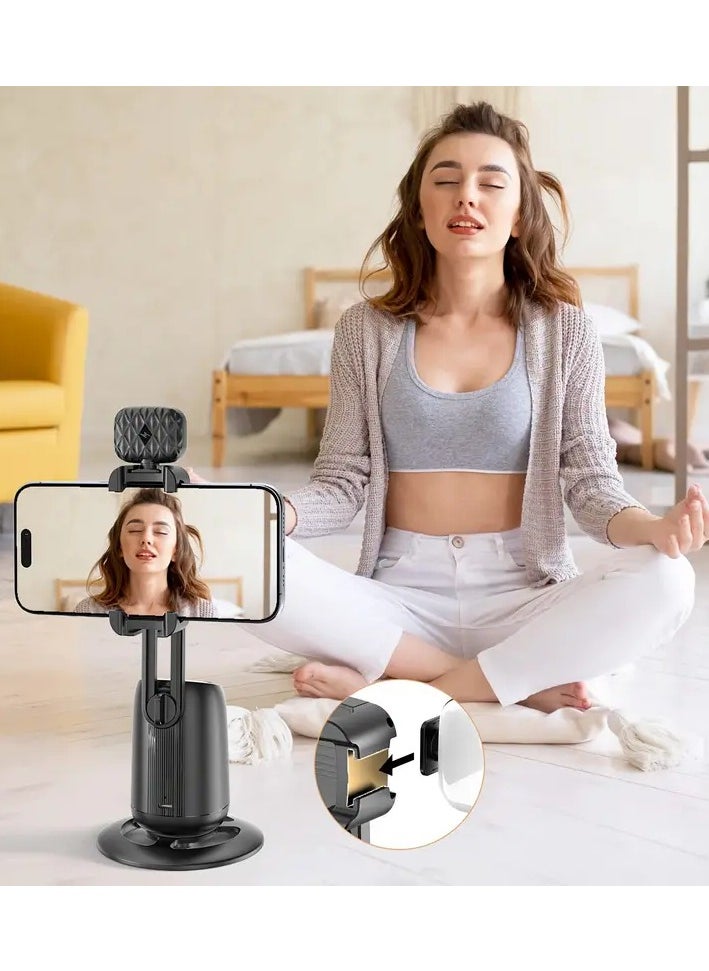 Raxoom - Auto Face Tracking Phone Holder, 360° Smart Gimbal Stabilizer with Adjustable Lens & Colorful Lights, Dual Fill Light for Smartphone Vlog, Live Chat, and Selfies - Image 1