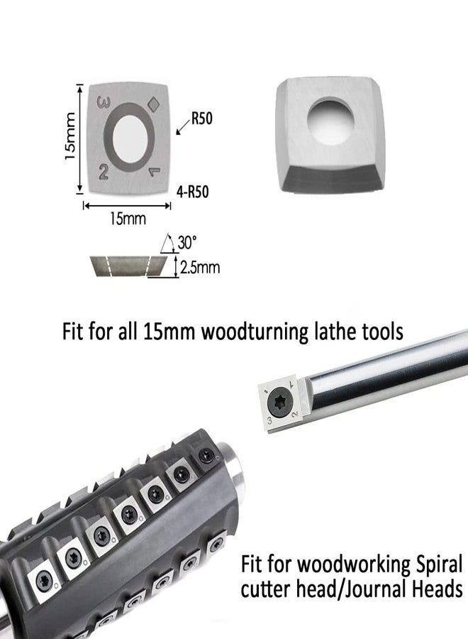 CDBP 15mm Square with 2"Radius Carbide Inserts Cutters 15×15×2.5 mm-R50 Replacement for Lathe Woodturning Tools, Carbide Turning Cutter, 10 PCS - Image 5