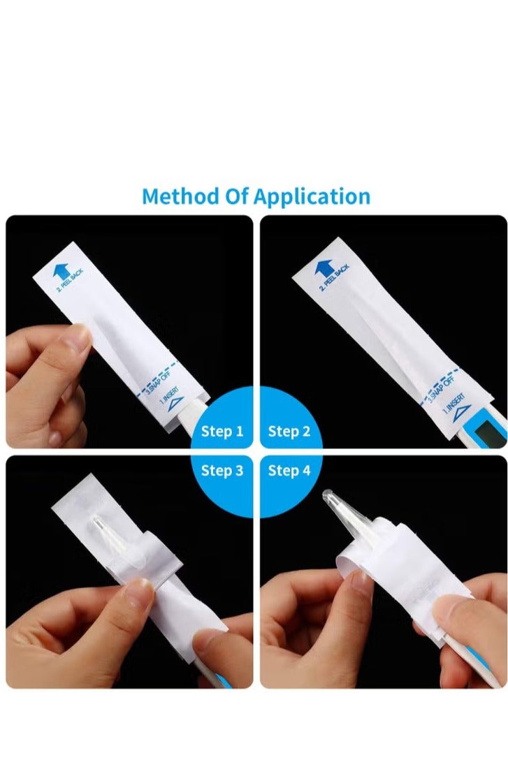 100PCS Disposable Probe Covers for Digital Thermometers Universal Thermometers Sleeves for for Accurate Sanitary Oral Ear Underarm Recta Thermometer Reading - Image 5