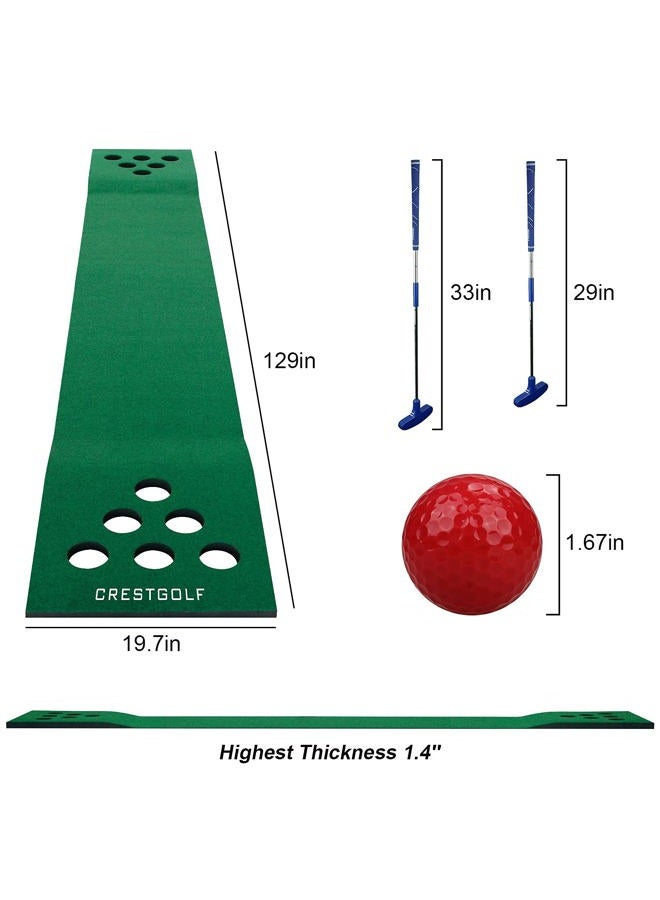 Crestgolf Golf Pong Mat Game Set Green Mat,Golf Putting Mat with 2 Putters, 6 Golf Balls,12 Golf Hole Covers for Indoor&Outdoor Short Game Office Party Backyard Use - Image 2