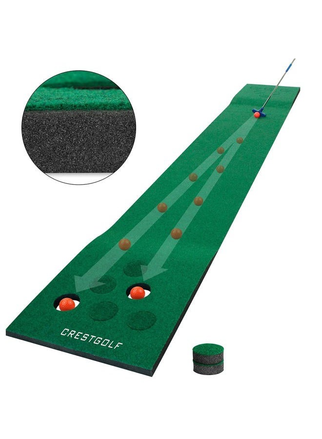 Crestgolf Golf Pong Mat Game Set Green Mat,Golf Putting Mat with 2 Putters, 6 Golf Balls,12 Golf Hole Covers for Indoor&Outdoor Short Game Office Party Backyard Use - Image 4