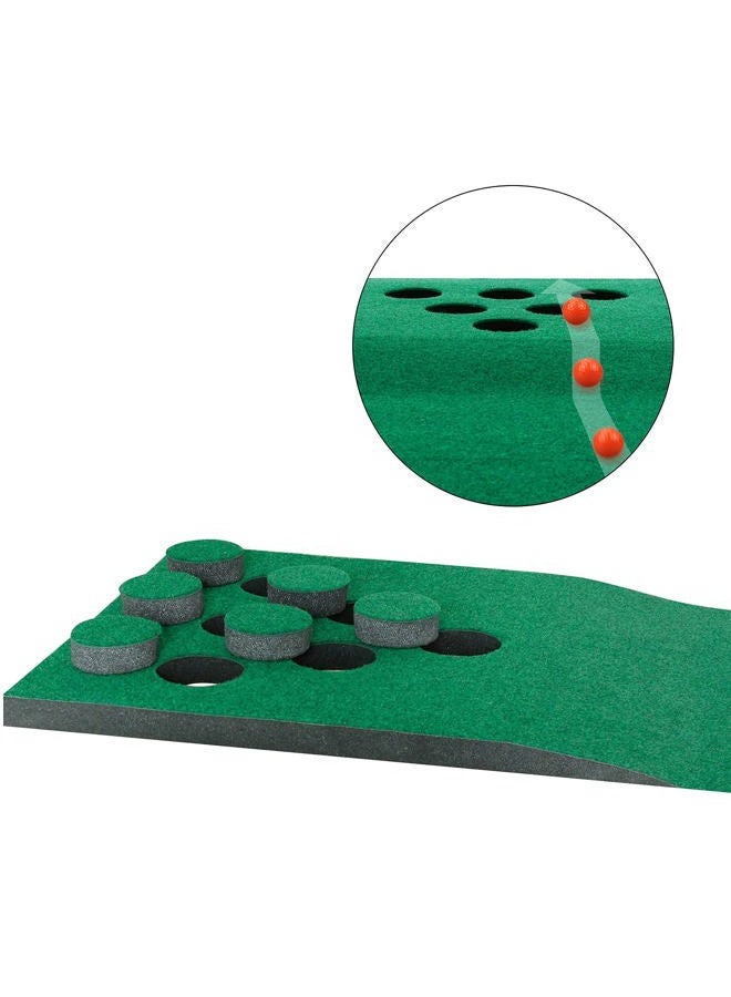 Crestgolf Golf Pong Mat Game Set Green Mat,Golf Putting Mat with 2 Putters, 6 Golf Balls,12 Golf Hole Covers for Indoor&Outdoor Short Game Office Party Backyard Use - Image 5
