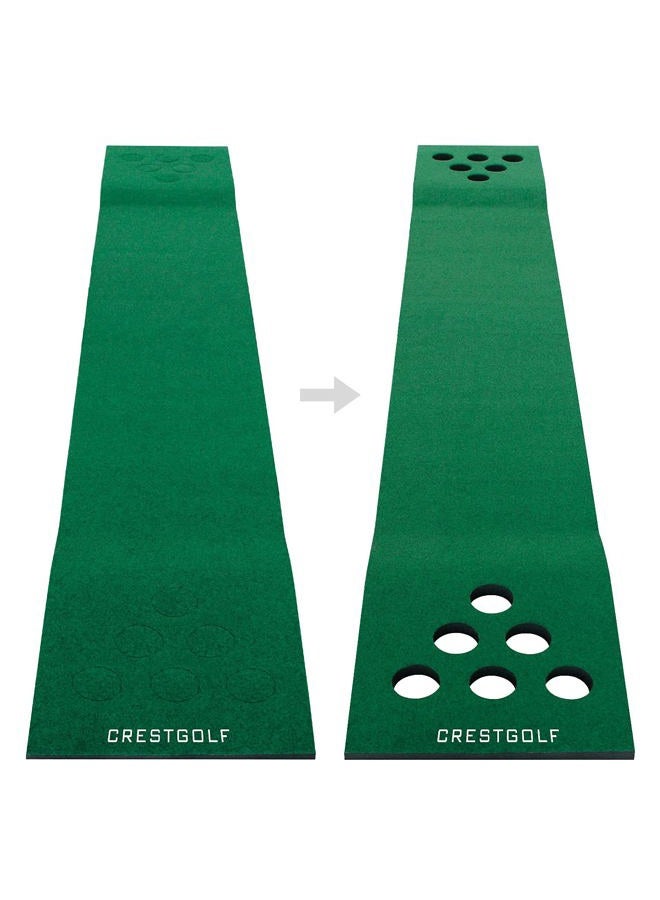 Crestgolf Golf Pong Mat Game Set Green Mat,Golf Putting Mat with 2 Putters, 6 Golf Balls,12 Golf Hole Covers for Indoor&Outdoor Short Game Office Party Backyard Use - Image 3