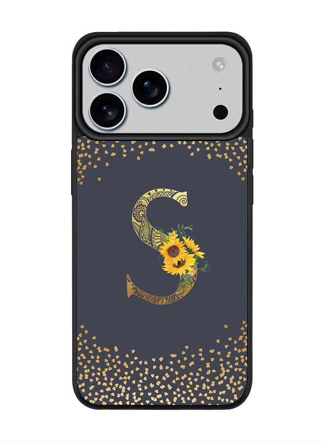 Stylizedd iPhone 17 Pro Max Case, [Compatible with MagSafe] Slim Magnetic cover Phone Case iPhone 17 Pro Max -Custom Floral Monogram - S  (Grey ) - Image 1