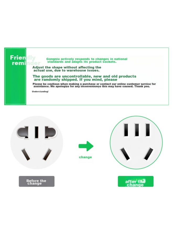 Bull Power Strip/extension Cord/power Bar/power Strip/power Board/dormitory Home Desktop Power Strip, 8 Outlets With Master Switch, 3 Meters Long, Gn-b3440 - Image 2