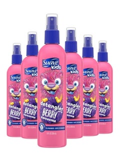 Suave Suave Kids Detangler Spray For Tear-Free Styling, Berry Awesome Dermatologist-Tested Hair Detangler Formula 10 oz, Pack of 6  - Image 1