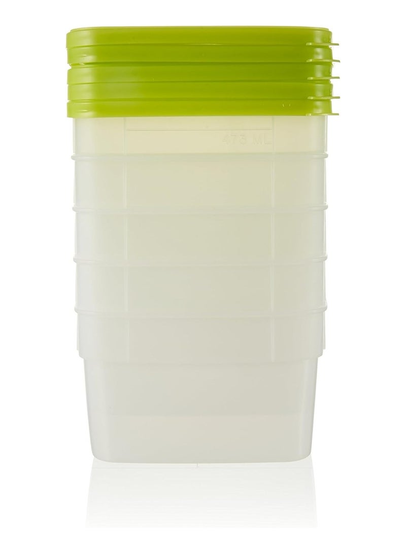 Arrow Plastic White Plastic Food Storage Container With Lids Pint 5 Pcs - Image 2