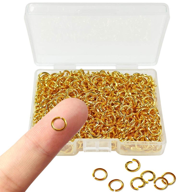 TTSAM 600 Pcs Gold Plated Jump Rings Split Rings Circle Clasp Connecting Rings Jewelry Necklace Bracelet Pendant Choker Charm Loops DIY Craft Earring Making Supplies (6 mm) - Image 1