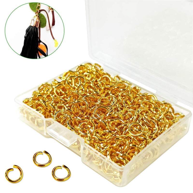 TTSAM 600 Pcs Gold Plated Jump Rings Split Rings Circle Clasp Connecting Rings Jewelry Necklace Bracelet Pendant Choker Charm Loops DIY Craft Earring Making Supplies (6 mm) - Image 2