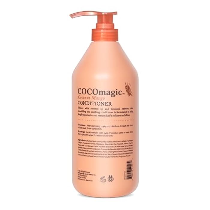 Cocomagic Coconut Mango Nourishing Conditioner | Coconut Oil and Botanical Extracts | Deeply Hydrates and Restores Shine | Paraben Free, Made in USA (32 Fl Oz) - Image 2