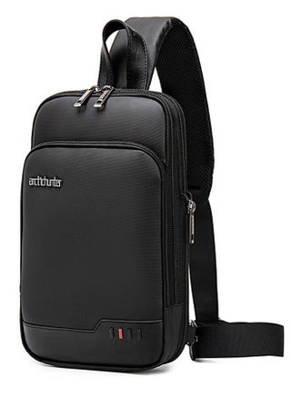 CHS XB00113 Expandable Crossbody Waterproof Anti-Theft Chest Sling Bag - Black