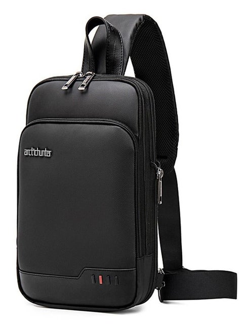 CHS XB00113 Expandable Crossbody Waterproof Anti-Theft Chest Sling Bag - Black