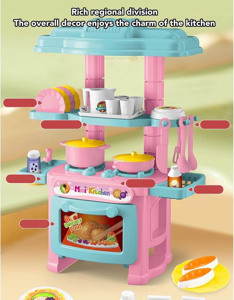 Kidzilla Kids Mini Pretend Play Kitchen Cooking Toy Set ( Pink) - Image 3