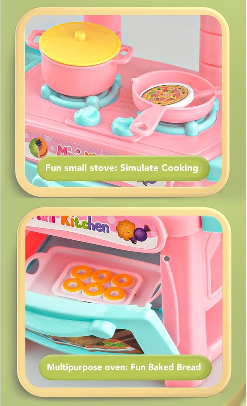 Kidzilla Kids Mini Pretend Play Kitchen Cooking Toy Set ( Pink) - Image 2