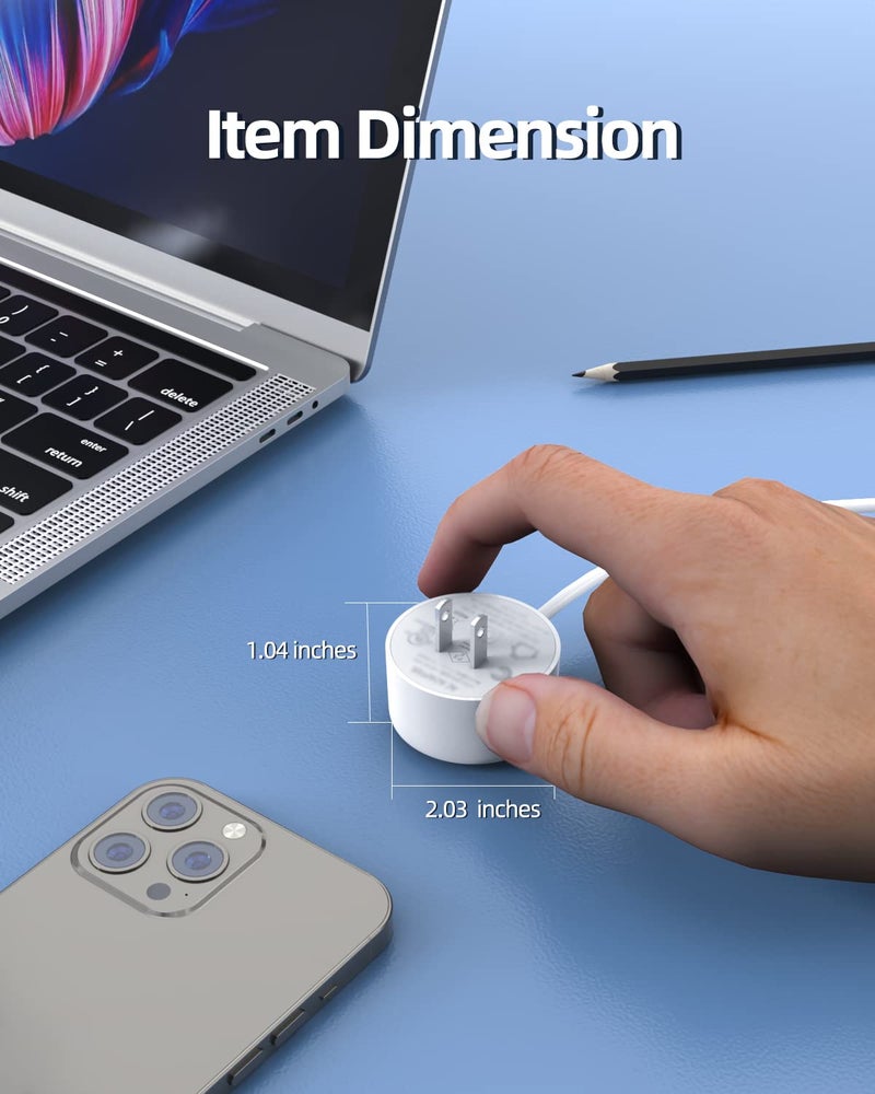 Superer شاحن تيار متردد بقوة 15 واط معتمد من UL مناسب لجوجل هوم هاب، جوجل ناست هاب (الجيل الثاني) ga01331-us مكبر صوت ذكي يعمل بالصوت كابل طاقة جداري مزود بمحول (غير مناسب لمكبر صوت جوجل هوم) - Image 4