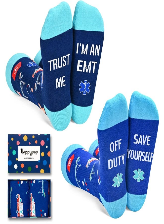 Happy Pop HAPPYPOP EMT Gifts for Men Women - Funny EMT Gifts for Him, EMS Gift Bulk, Paramedic Gift for Men Women, EMS Paramedic Socks - Image 1