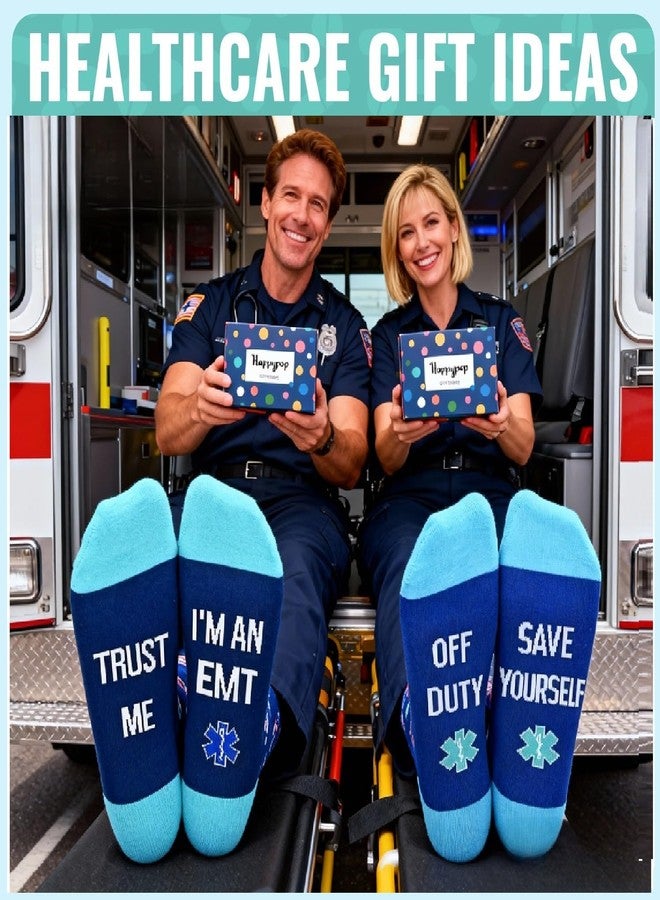 Happy Pop HAPPYPOP EMT Gifts for Men Women - Funny EMT Gifts for Him, EMS Gift Bulk, Paramedic Gift for Men Women, EMS Paramedic Socks - Image 5