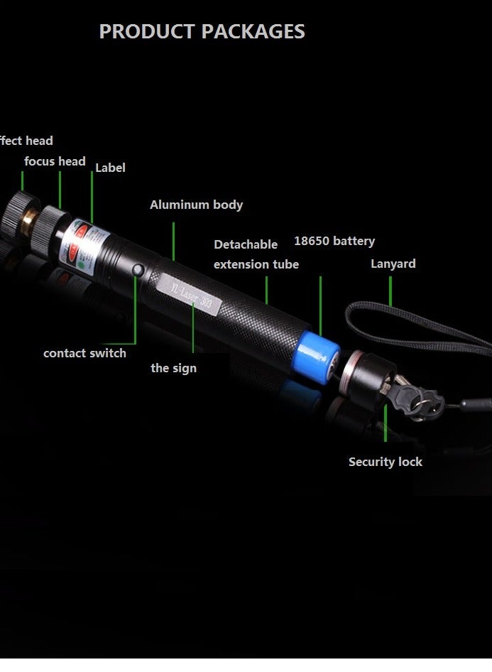 Gasin High Power Laser Pointer Green Light Torch  - Image 2