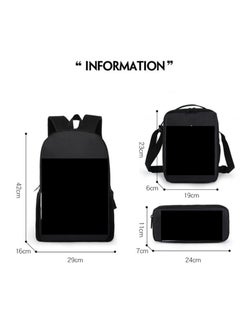 Generic Strange large capacity backpack for primary and secondary school students, shoulder bag, pencil case, backpack, men's and women's three piece set  - Image 2