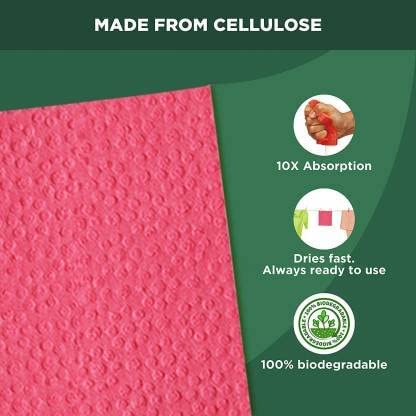 Atipriya Sponge Wipes with Super Absorbant Biodegradable Cellulose for KitchenMicrowaveReferigeratorand Home Cleaning 10 Wipes - Image 5