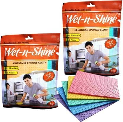 Atipriya Sponge Wipes with Super Absorbant Biodegradable Cellulose for KitchenMicrowaveReferigeratorand Home Cleaning 10 Wipes - Image 2