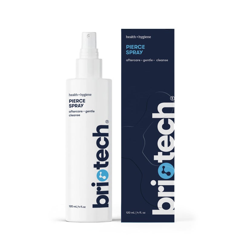BRIOTECH Pierce Spray Hypochlorous Acid Gentle Piercing Aftercare Calm Redness Itch Reduce Bumps HOCl Saline Spray Contact Free No Rinse or Residue Alcohol Free 4 fl oz - Image 3