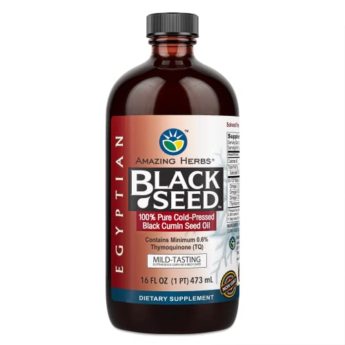 Amazing Herbs Egyptian Black Seed Oil Gluten Free Non GMO Cold Pressed Nigella Sativa Aids in Digestive Health Immune Support Brain Function Mild Flavor 16 Fl Oz - Image 2