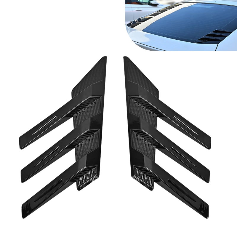 MOXRUQ 2 PCS Car Rear Window Air Knife Shaped Decals Louvers Decorative Sticker Racing Style Fender Decal Automotive Upgrade Modification Decorative Accessories Gloss Black - Image 3