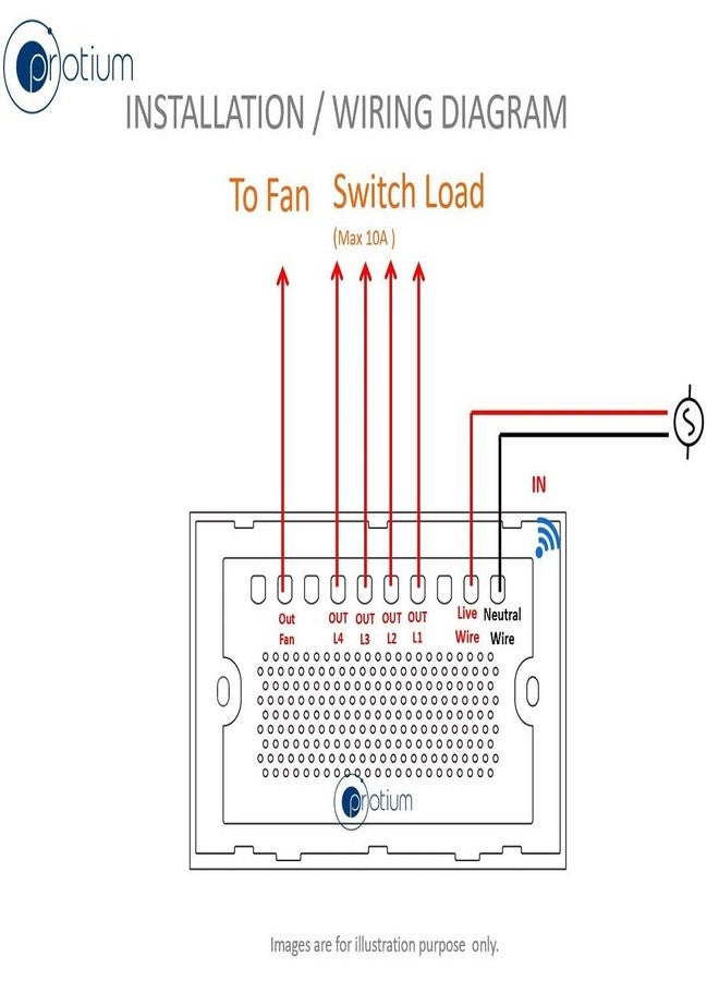 Protium Smart Touch Combo Switch, With Energy monitoring function, Compatible with Alexa, Google Home, IFTTT & Smart life App (4 Gang+ Fan Regulator, Black) - Image 4