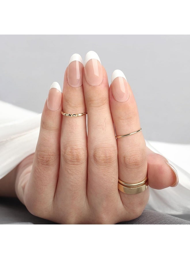 Anglicolor 30 Pieces Press On Nails, Seamless and Removable Nail Stickers, French Pastel Press On Nails, Reusable False Nails, Fack Nails, 15 Sizes - A103 - Image 2