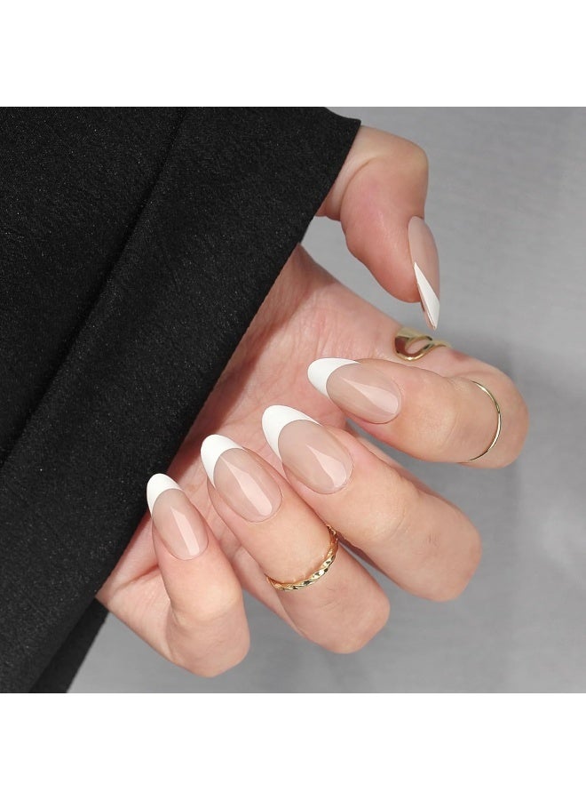 Anglicolor 30 Pieces Press On Nails, Seamless and Removable Nail Stickers, French Pastel Press On Nails, Reusable False Nails, Fack Nails, 15 Sizes - A103 - Image 3