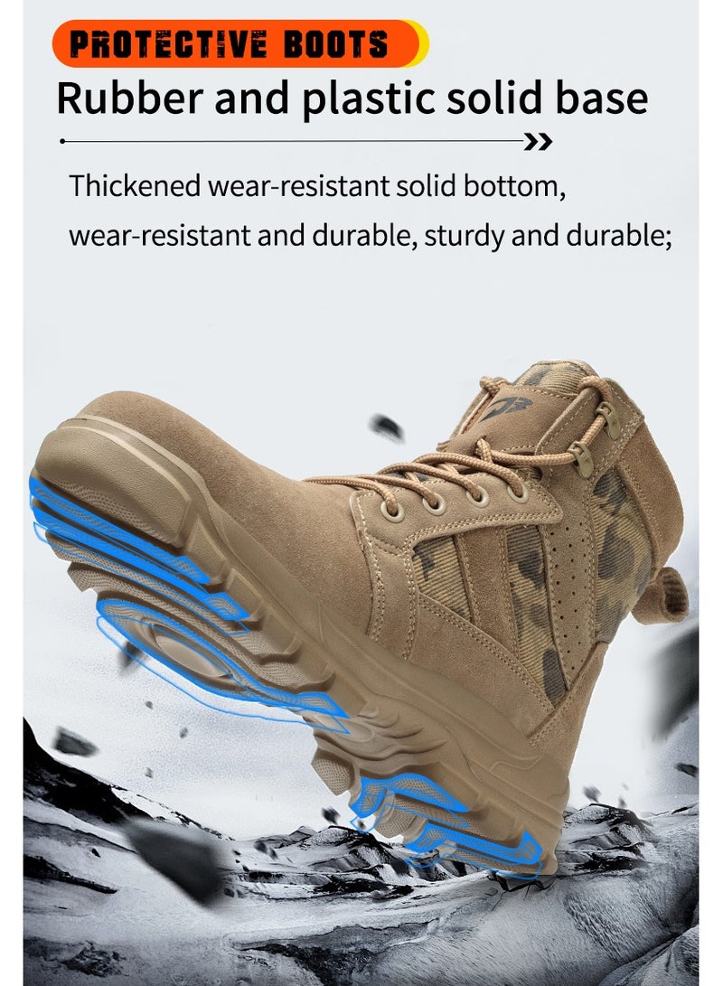 general High-Top Safety Work Shoes for Men - Steel Toe, Puncture & Smash Resistant, Wear-Resistant, Anti-Skid, Air Cushioned Protection Sneakers for Outdoor & Heavy Duty Jobs - Image 5