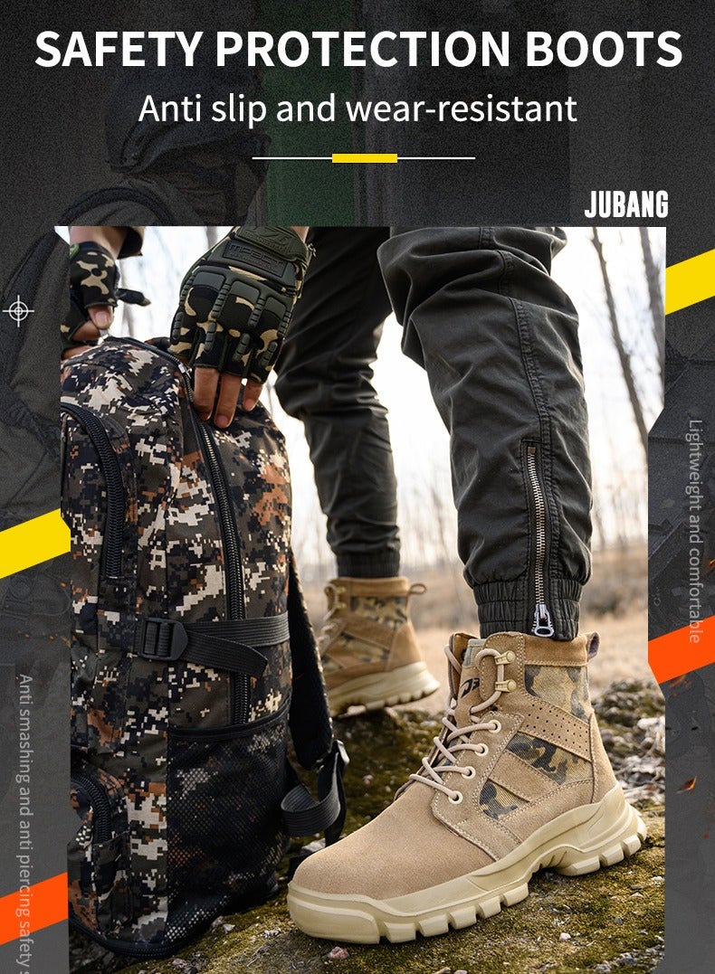 general High-Top Safety Work Shoes for Men - Steel Toe, Puncture & Smash Resistant, Wear-Resistant, Anti-Skid, Air Cushioned Protection Sneakers for Outdoor & Heavy Duty Jobs - Image 2