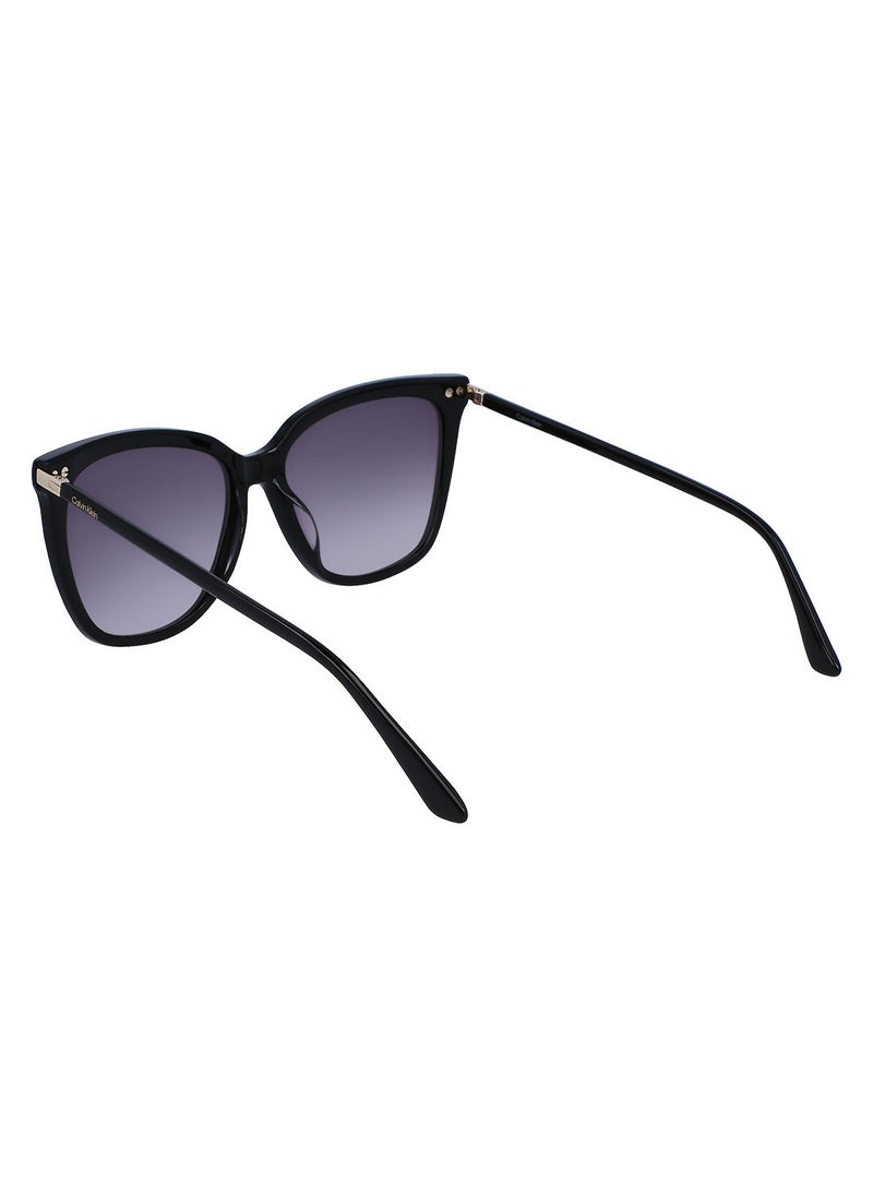 CALVIN KLEIN Full Rim Acetate Modified Rectangle Calvin Klein Sun Ck22532S 5616 (001) Black  - Image 3