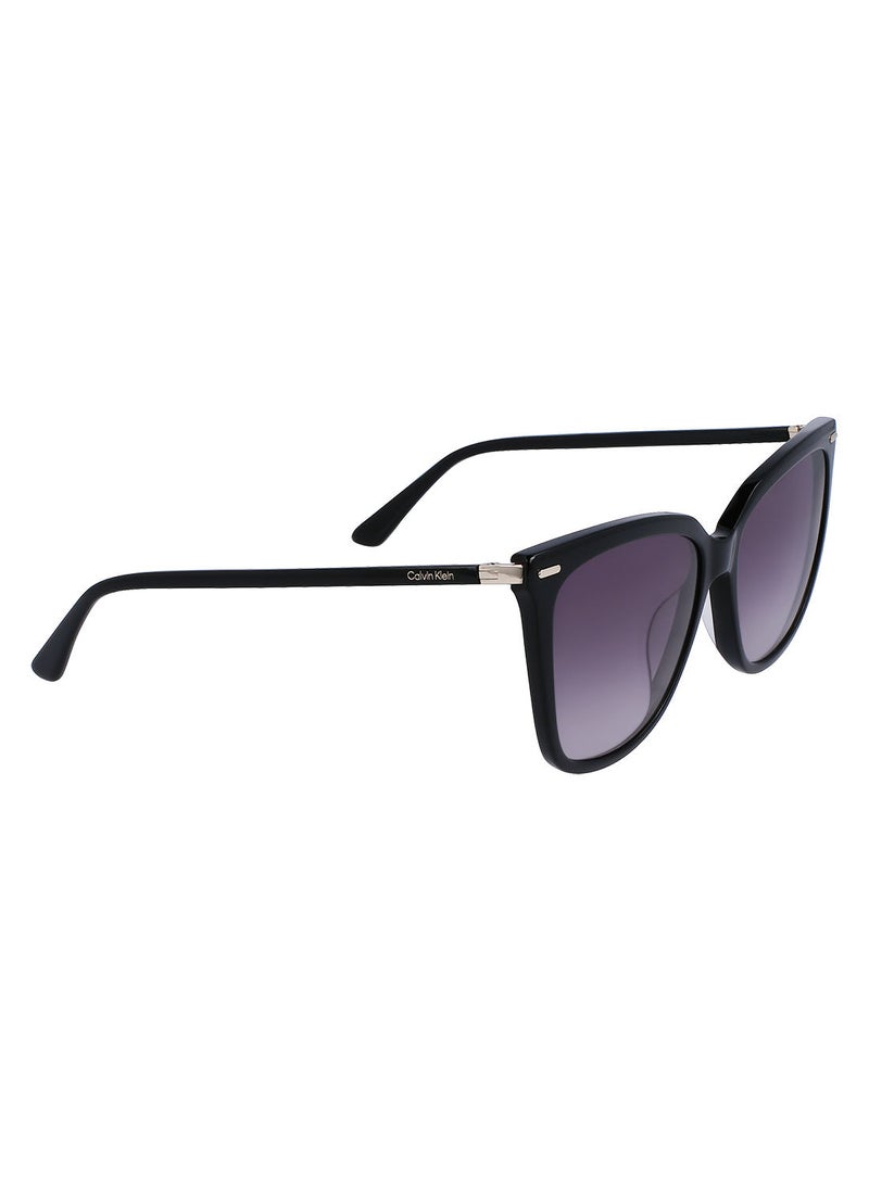 CALVIN KLEIN Full Rim Acetate Modified Rectangle Calvin Klein Sun Ck22532S 5616 (001) Black  - Image 2