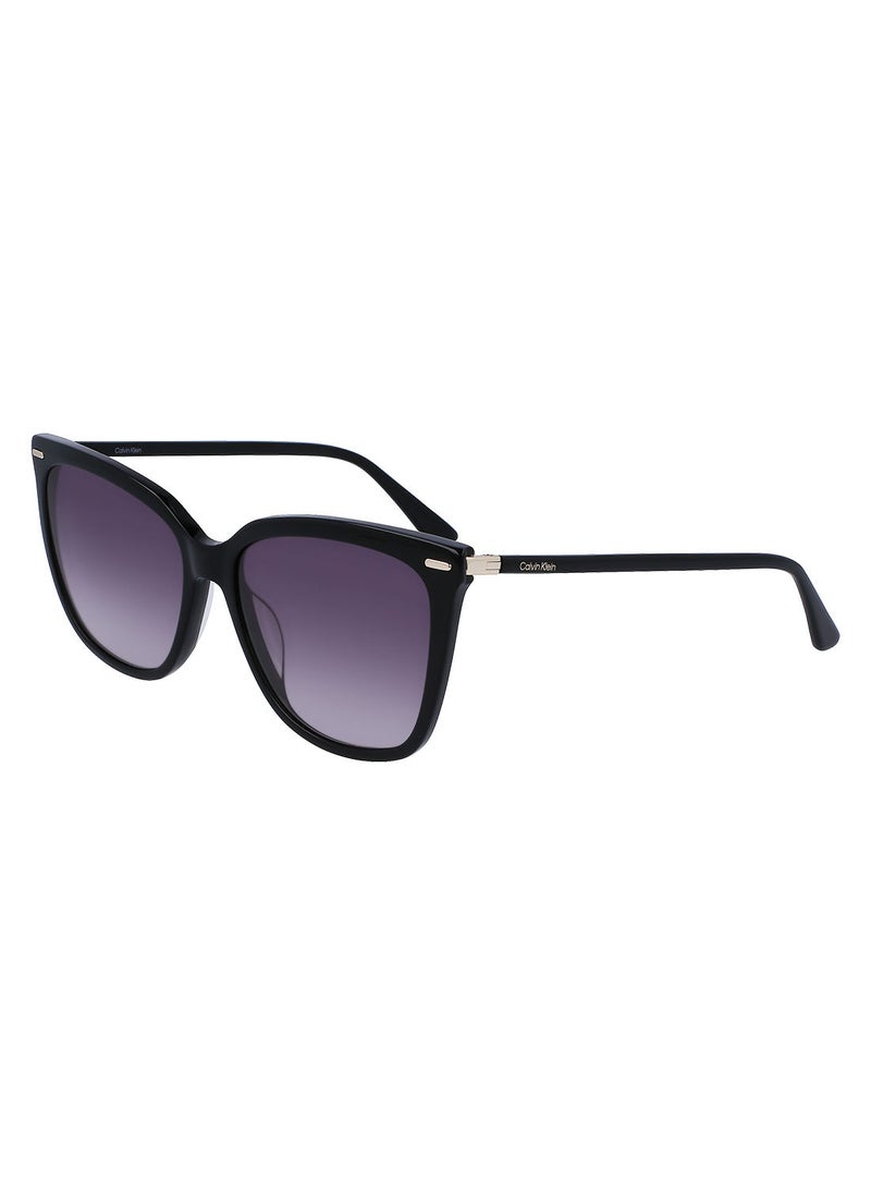 CALVIN KLEIN Full Rim Acetate Modified Rectangle Calvin Klein Sun Ck22532S 5616 (001) Black  - Image 1